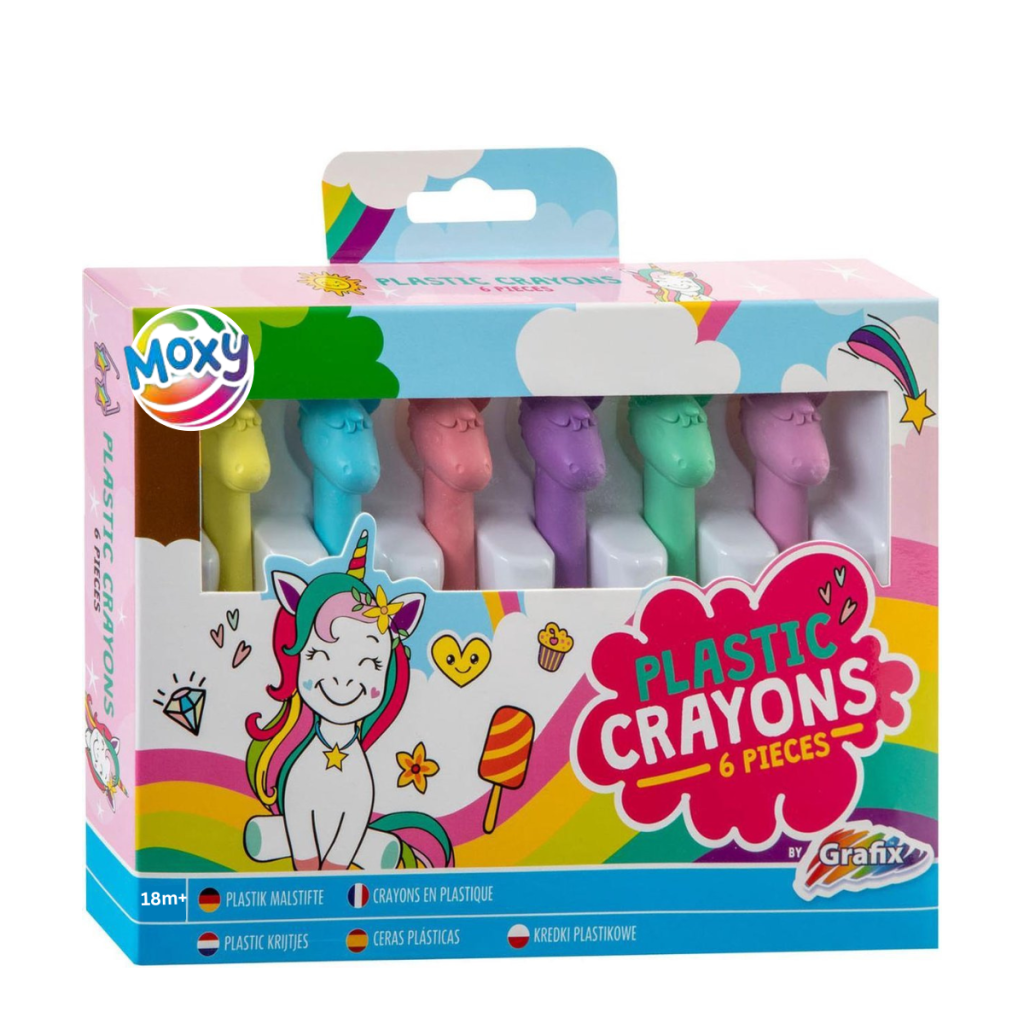 Set 6 creioane de plastic  - Unicorni Moxy