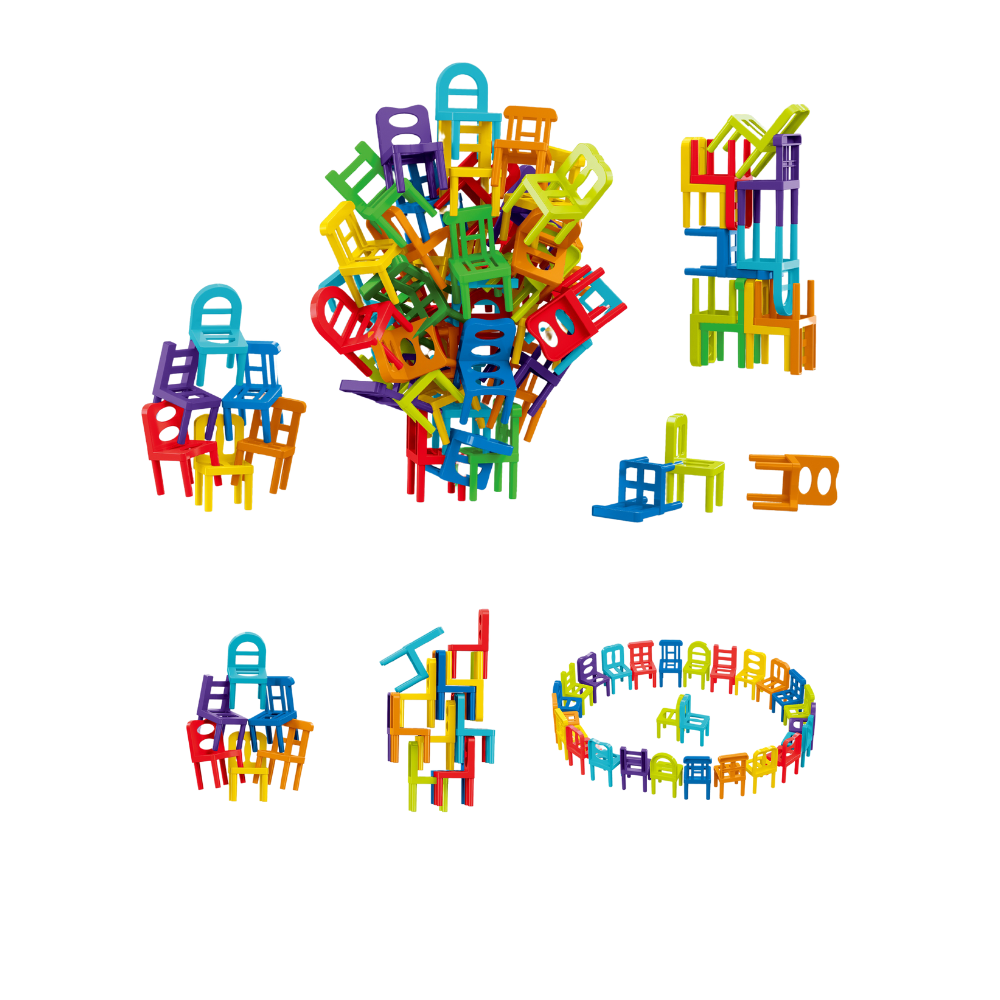 Joc de constructie STEAM - Scaune colorate (72 piese) - imagine 2