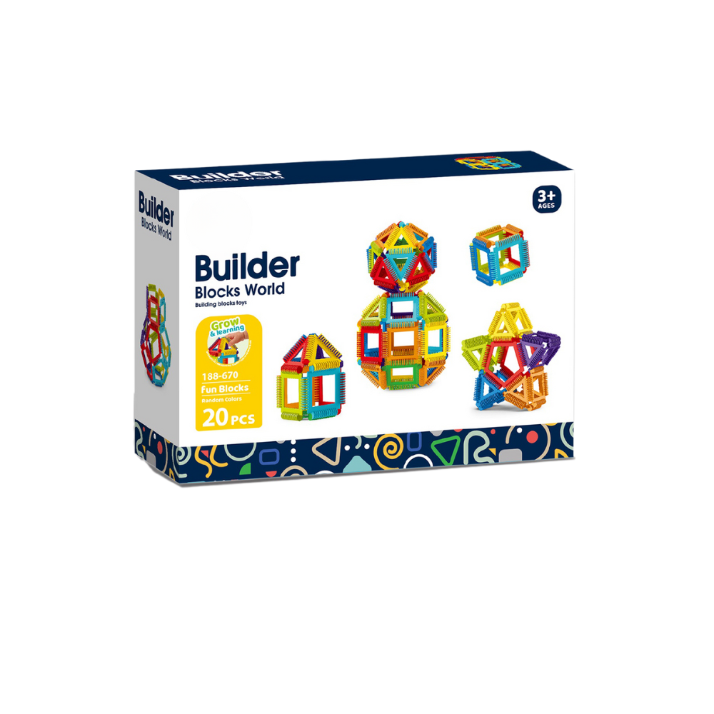 Joc de constructie STEAM - Forme magice (20 piese) Bufnitel