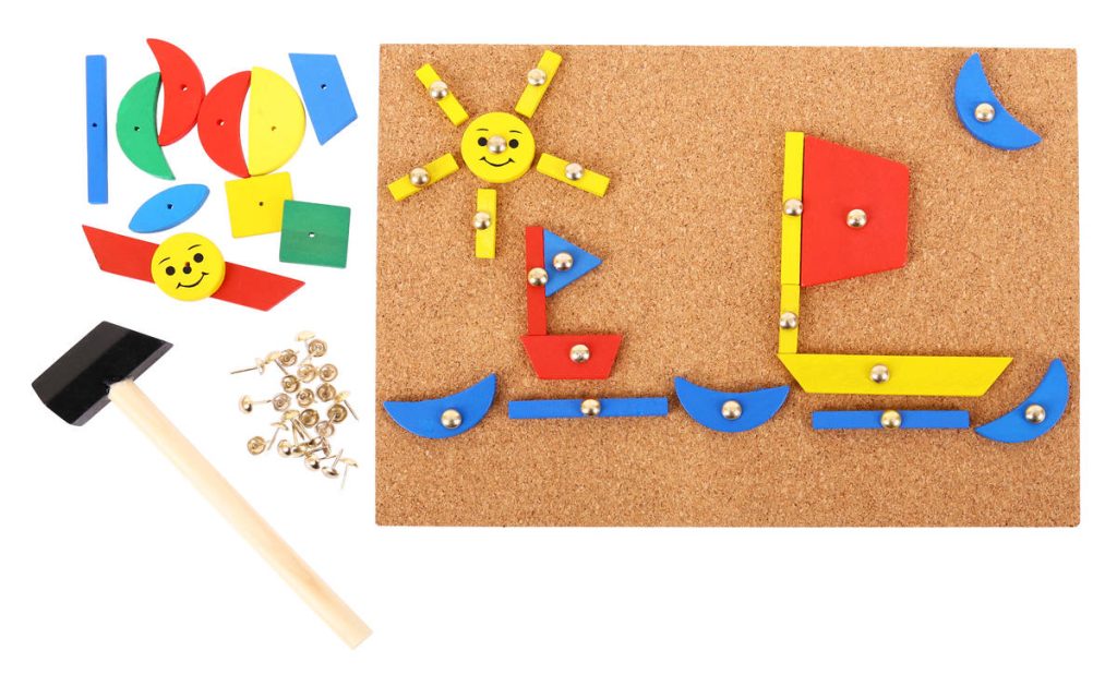 Set de creatie - Forme din lemn BIGJIGS Toys