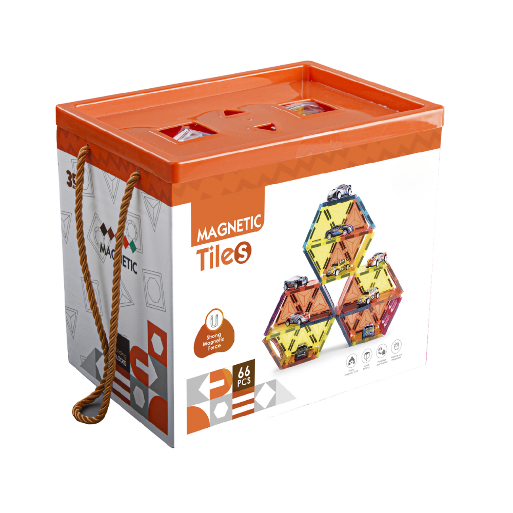 Joc magnetic - Parcarea masinutelor 66 piese (7.5 cm) Bufnitel