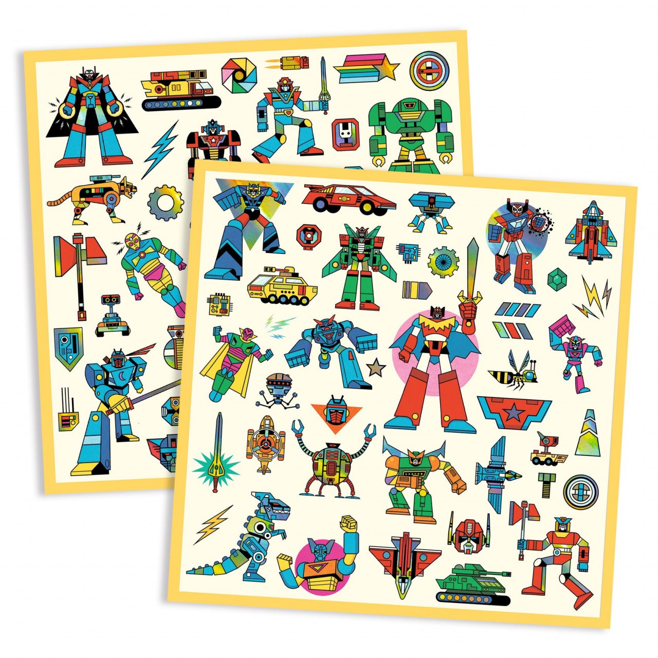 Abtibilduri metalice Roboti, Djeco - imagine 4