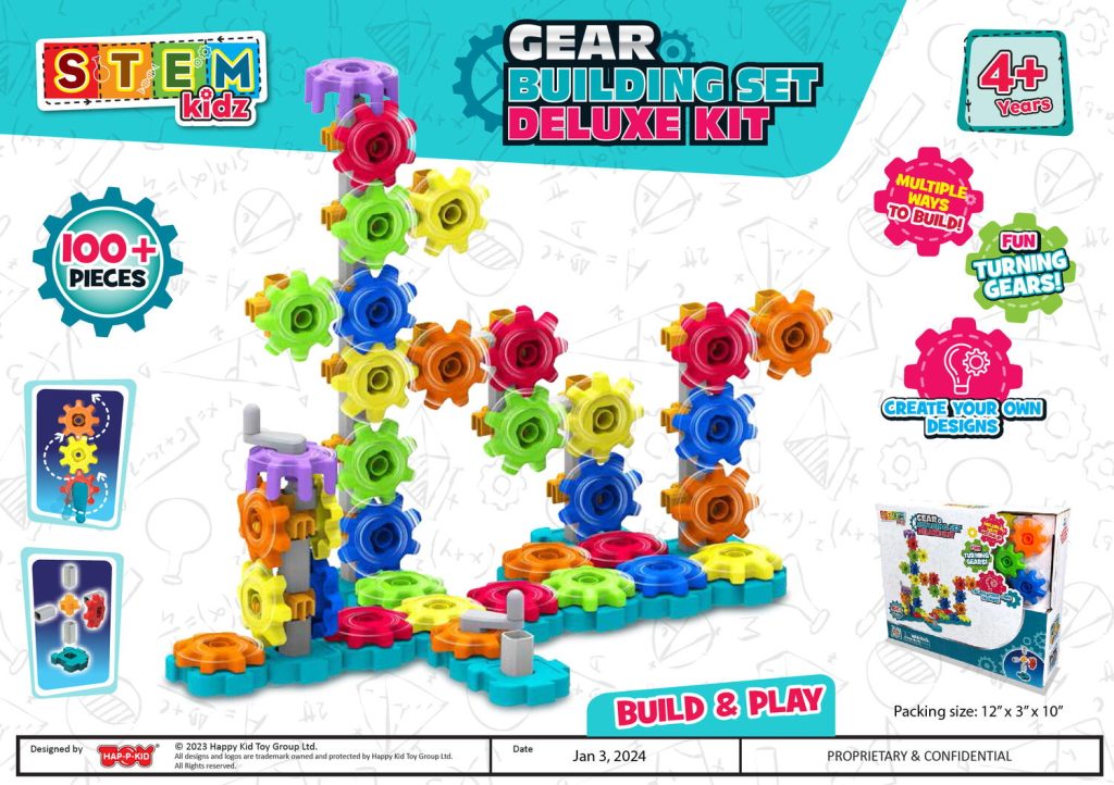 Set de constructie cu rotite Deluxe (100 piese) STEM kidz