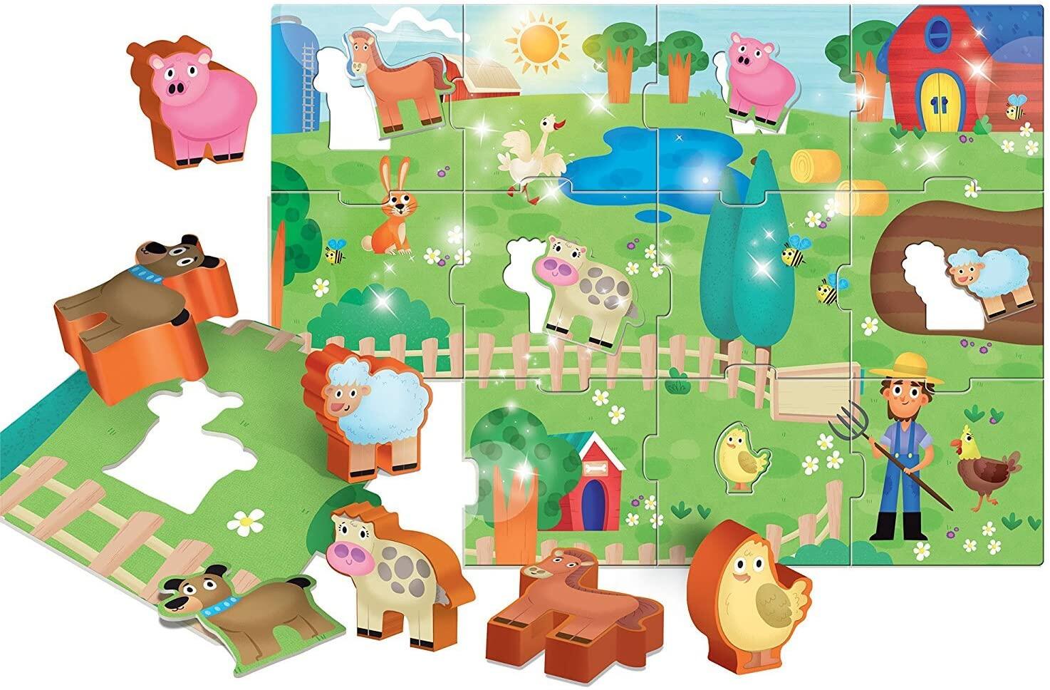 Puzzle de podea - Distractie la ferma (12 piese) - imagine 2