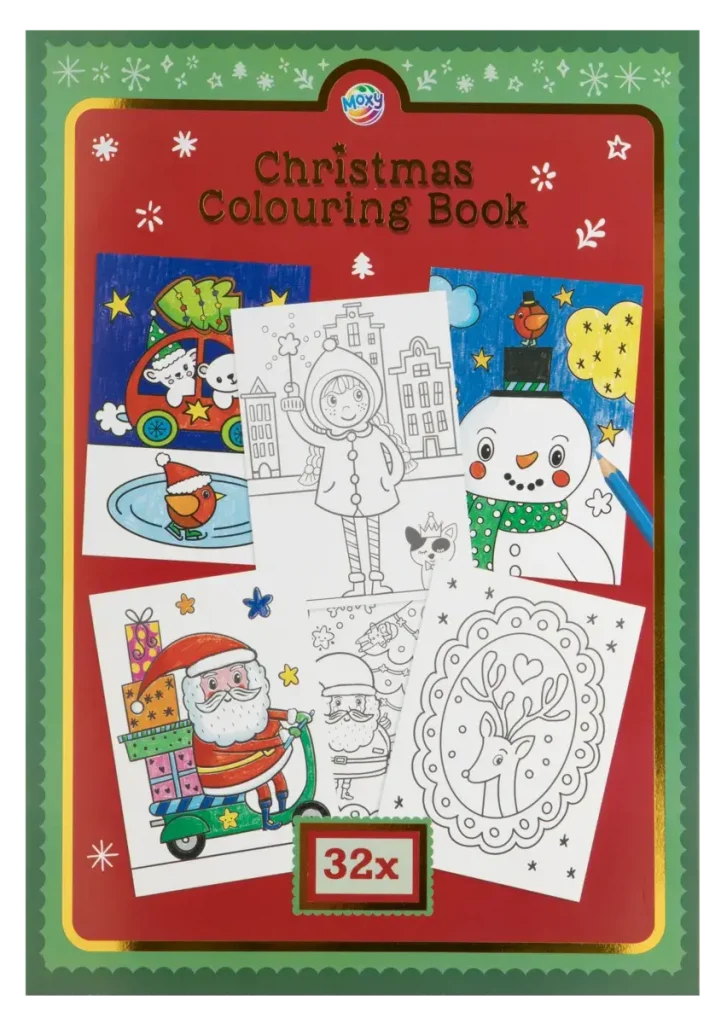 Carte de colorat - Vine Craciunul (32 pag.) Moxy