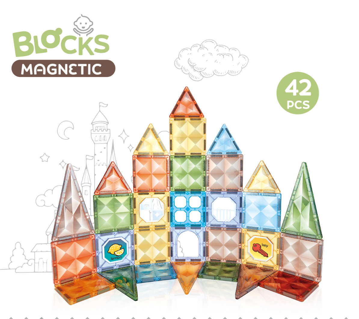 Joc magnetic Diamond - 42 piese (7.5 cm) - imagine 3