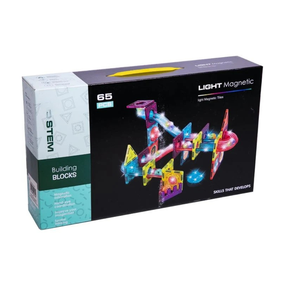 Labirintul meu magnetic cu lumini - 65 piese (7.5 cm) Bufnitel