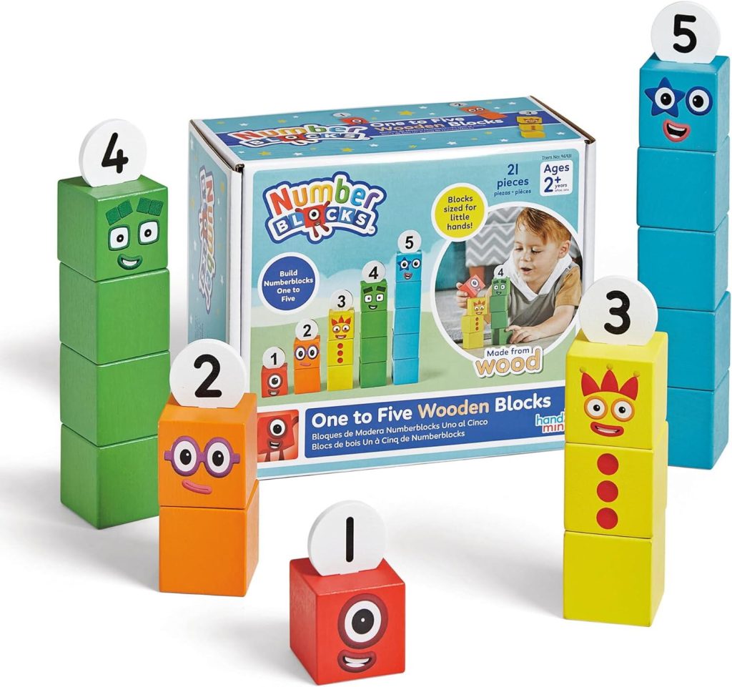 Cuburi din lemn Numberblocks  - De la 1 la 5 Hand2Mind