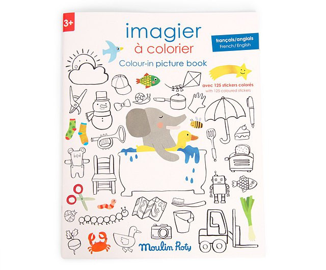 Carte de desen cu abtibilduri Engleza-Franceza