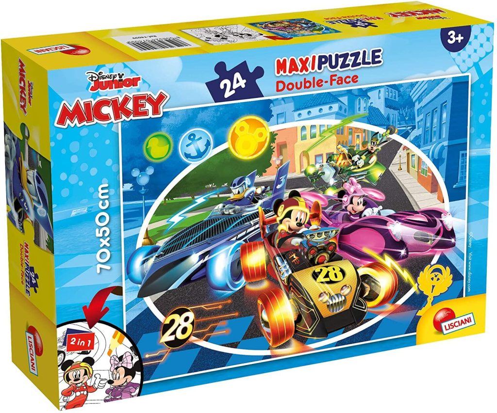 Puzzle de colorat - Mickey in cursa (24 piese) LISCIANI