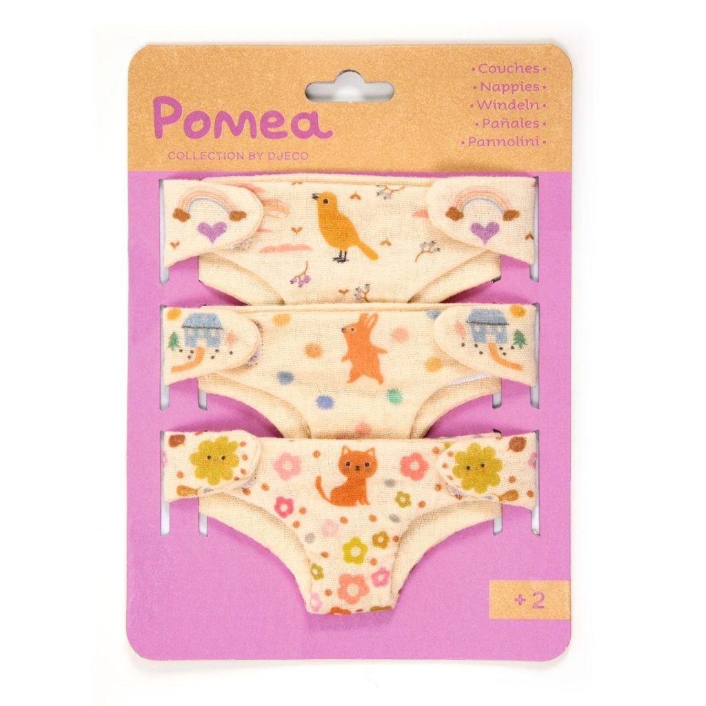 Colectia Pomea Set 3 scutece pentru papusi bebelus