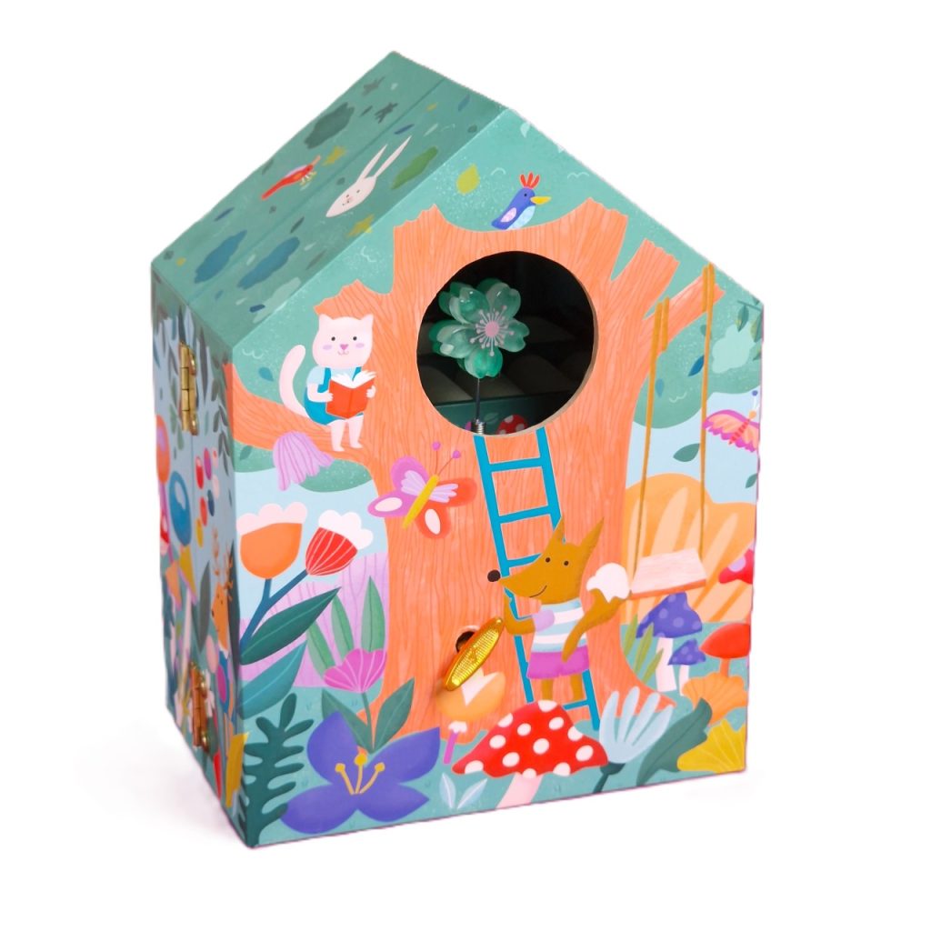 Cutie de bijuterii muzicala Casuta din copac