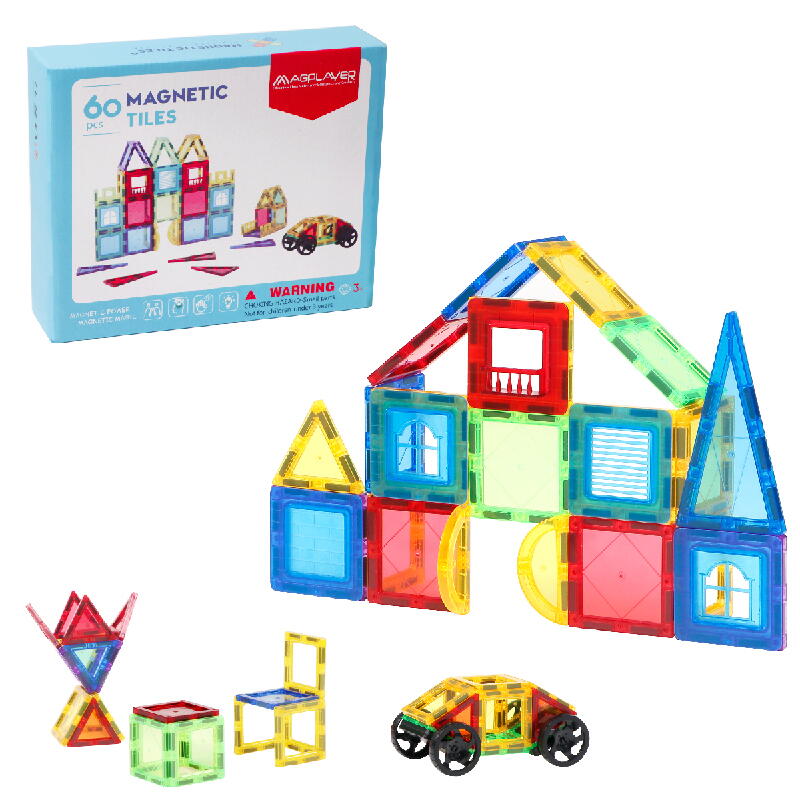 Set de constructie magnetic 3D - 60 piese MAGPLAYER