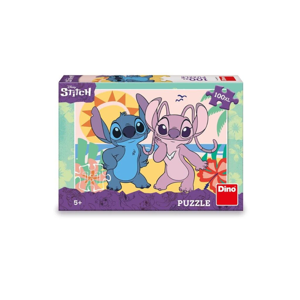 Puzzle XL - Stitch si Angel la plaja (100 piese) Dino