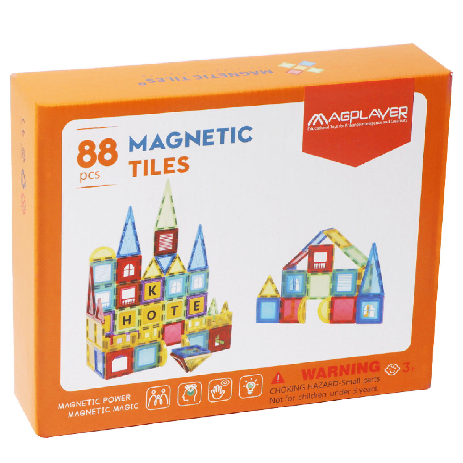 Set de constructie magnetic 3D - 88 piese MAGPLAYER