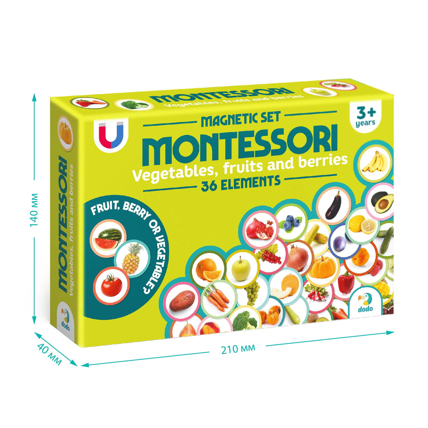 Set magneti Montessori - Fructe si legume - imagine 6