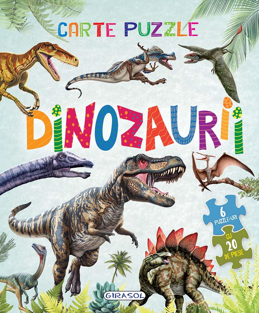 Carte cu 6 puzzle-uri - Dinozaurii GIRASOL