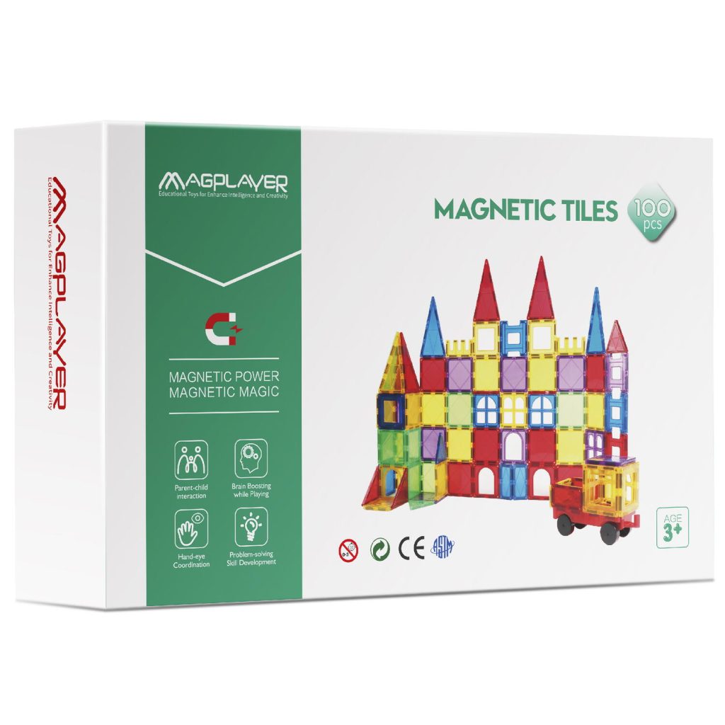 Set de constructie magnetic 3D - 100 piese MAGPLAYER