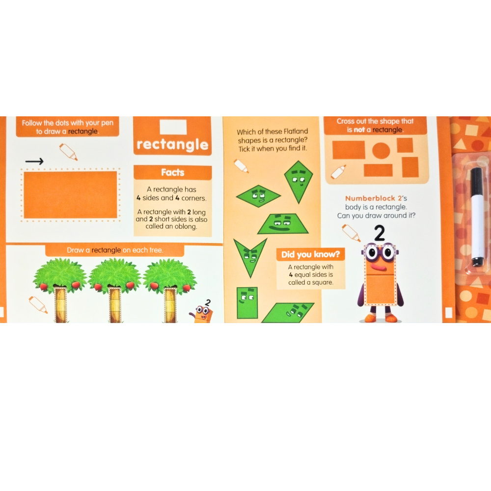 Carticica Scriu si sterg Numberblocks - Forme geometrice - imagine 3