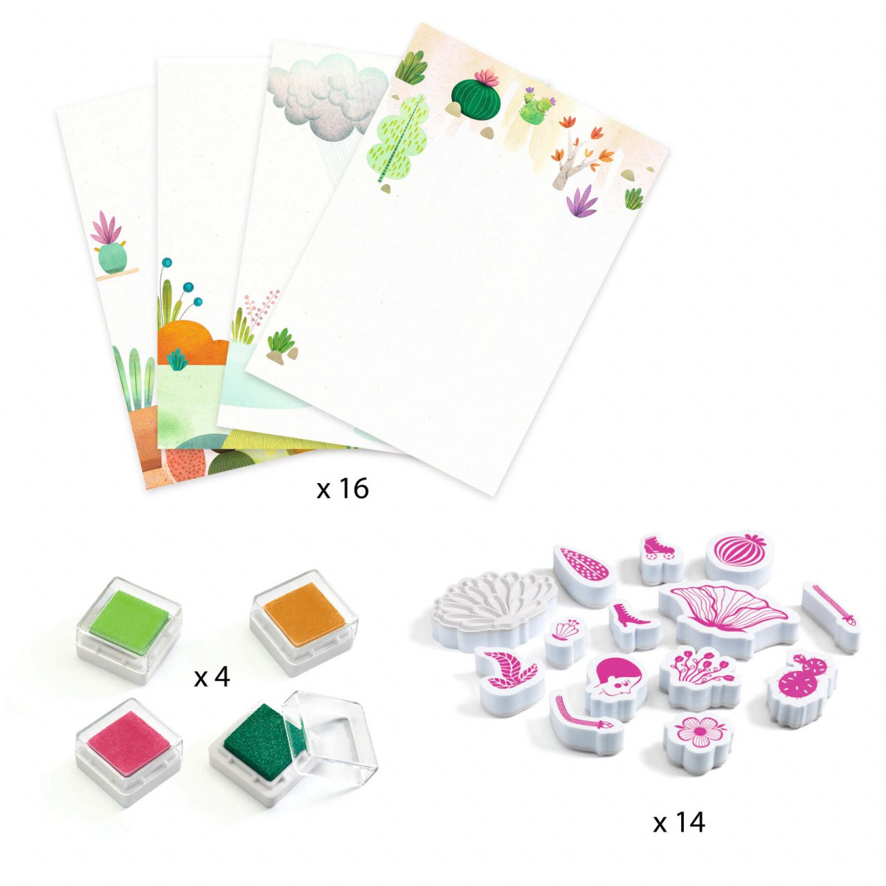 Joc creativ cu stampile Fete flori, Djeco - imagine 4