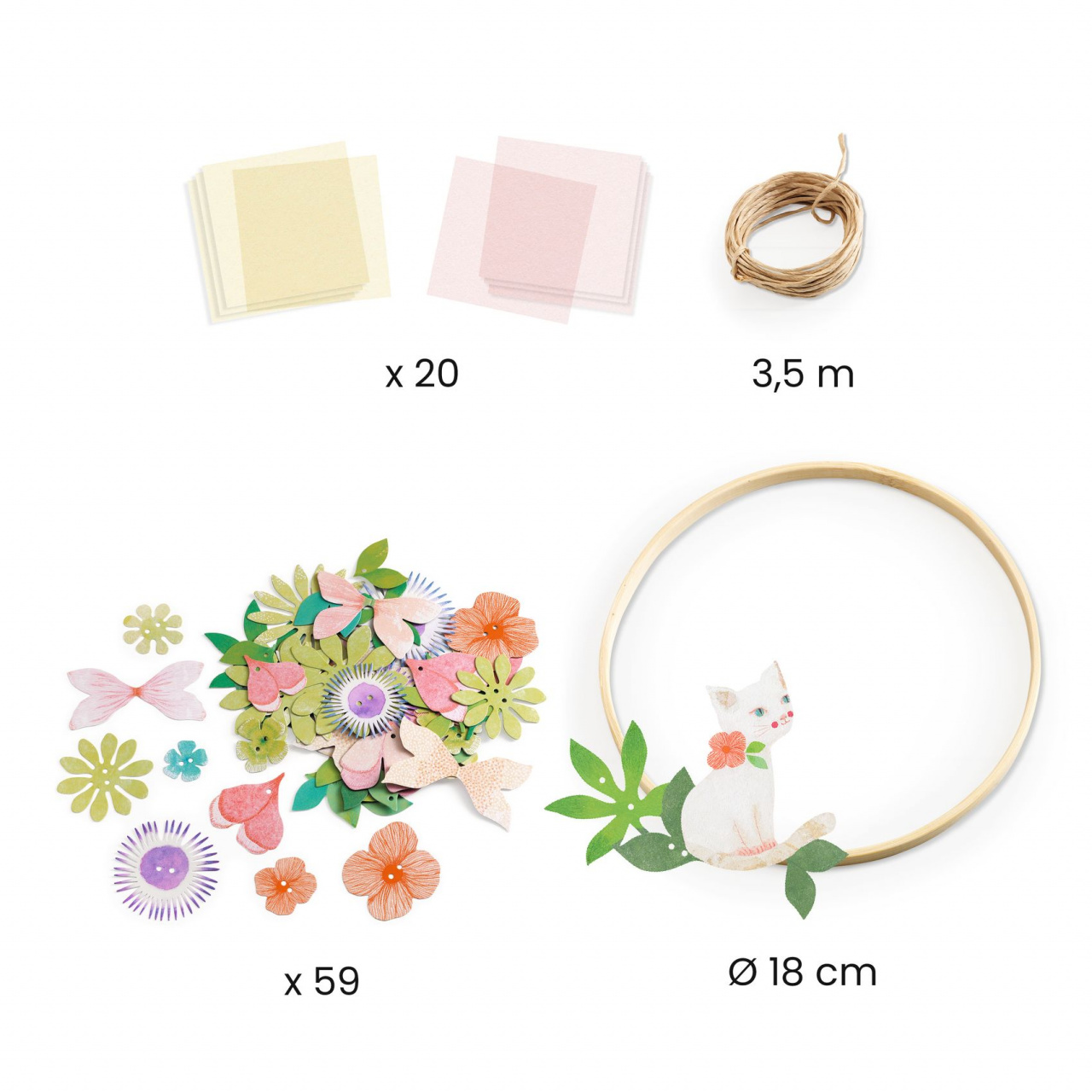 Joc creativ DIY Coronita cu flori Dalia, Djeco - imagine 3