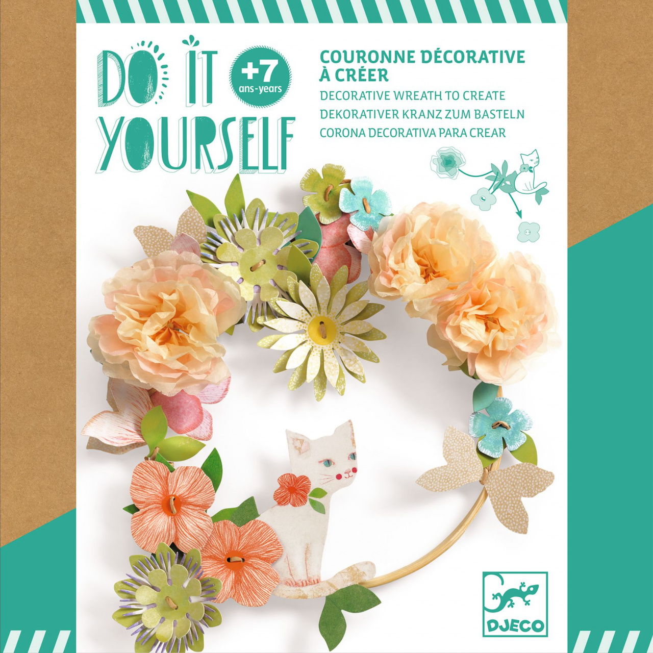 Joc creativ DIY Coronita cu flori Dalia, Djeco - imagine 5