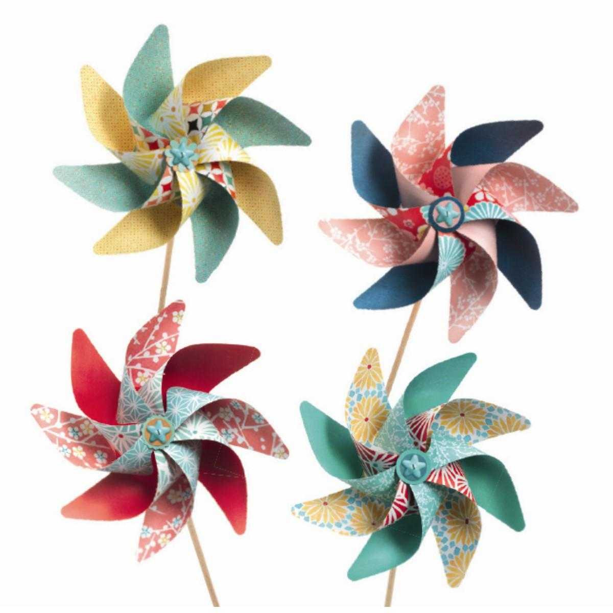 Joc creativ DIY Moristi de vant model cu flori, Djeco - imagine 4
