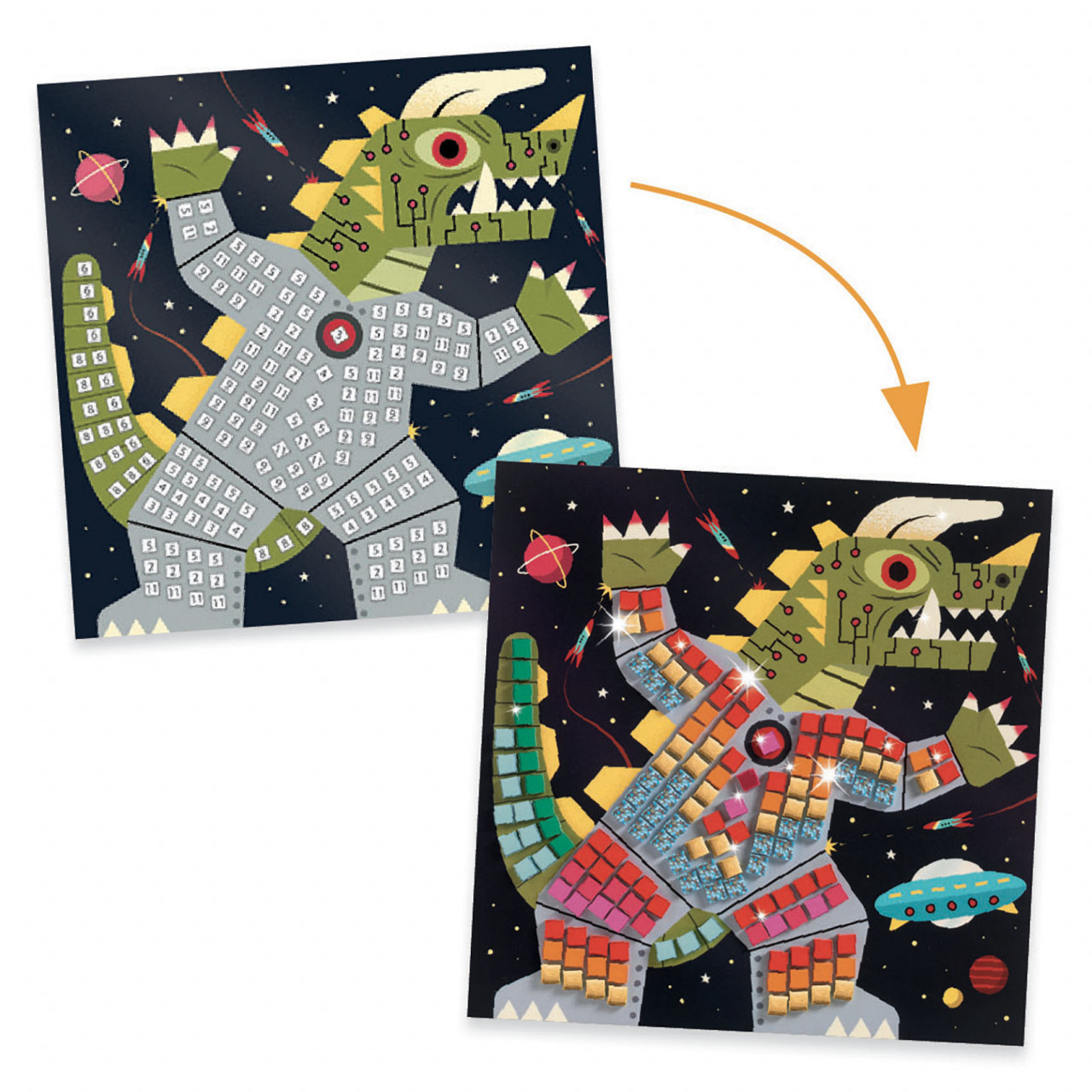 Joc creativ mozaic In spatiu, Djeco - imagine 5