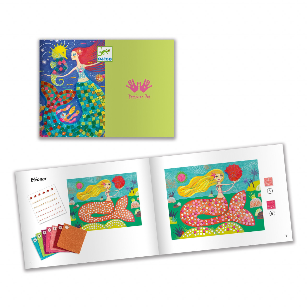 Joc creativ mozaic Sirene, Djeco - imagine 5