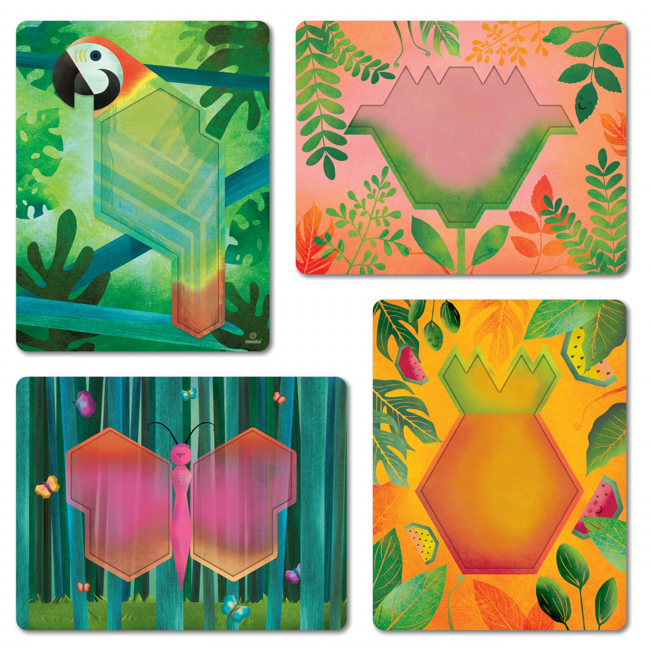 Joc educativ tip mozaic cu forme trapezoidale, Natura - imagine 5
