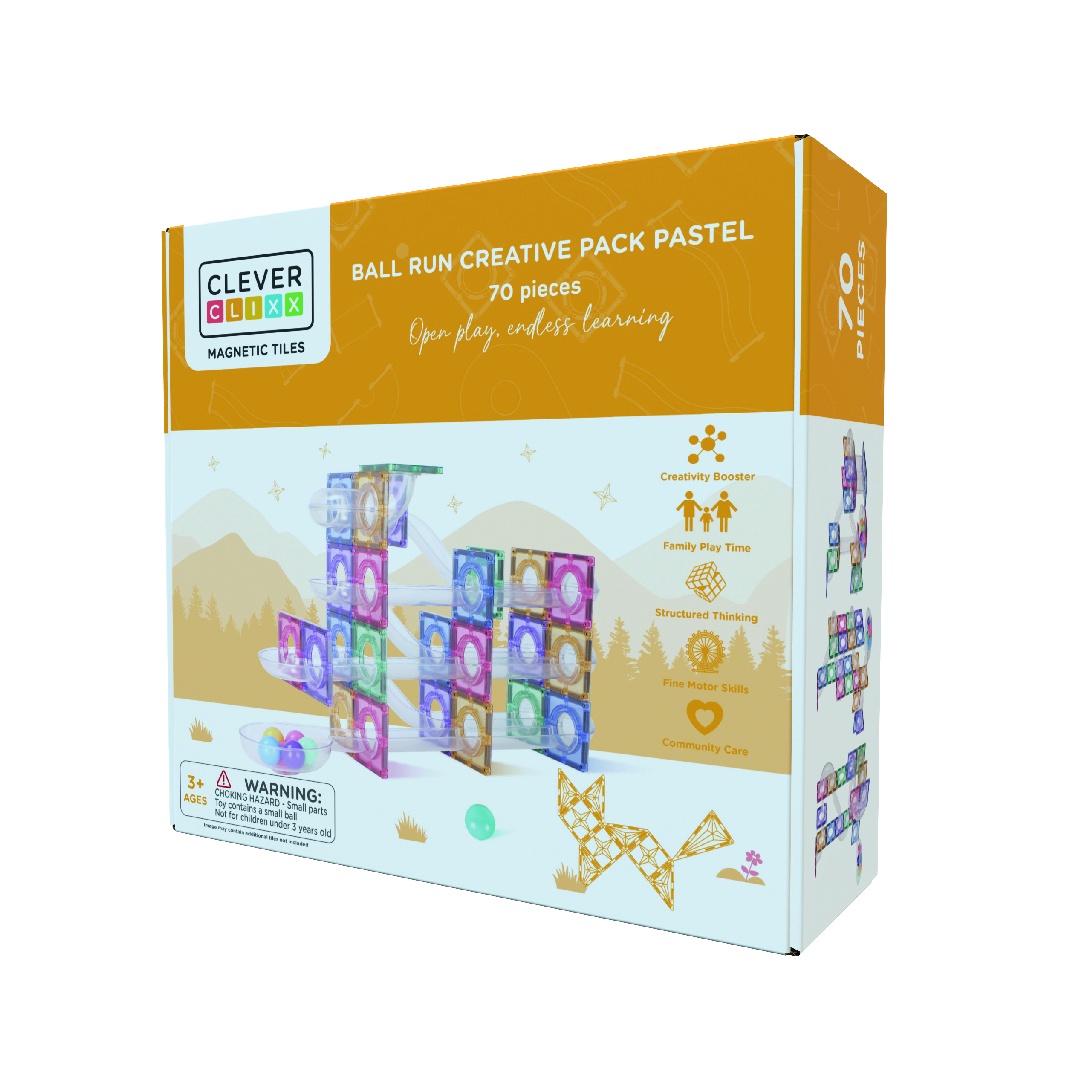 Joc magnetic Circuit pastel cu bile - 70 Piese