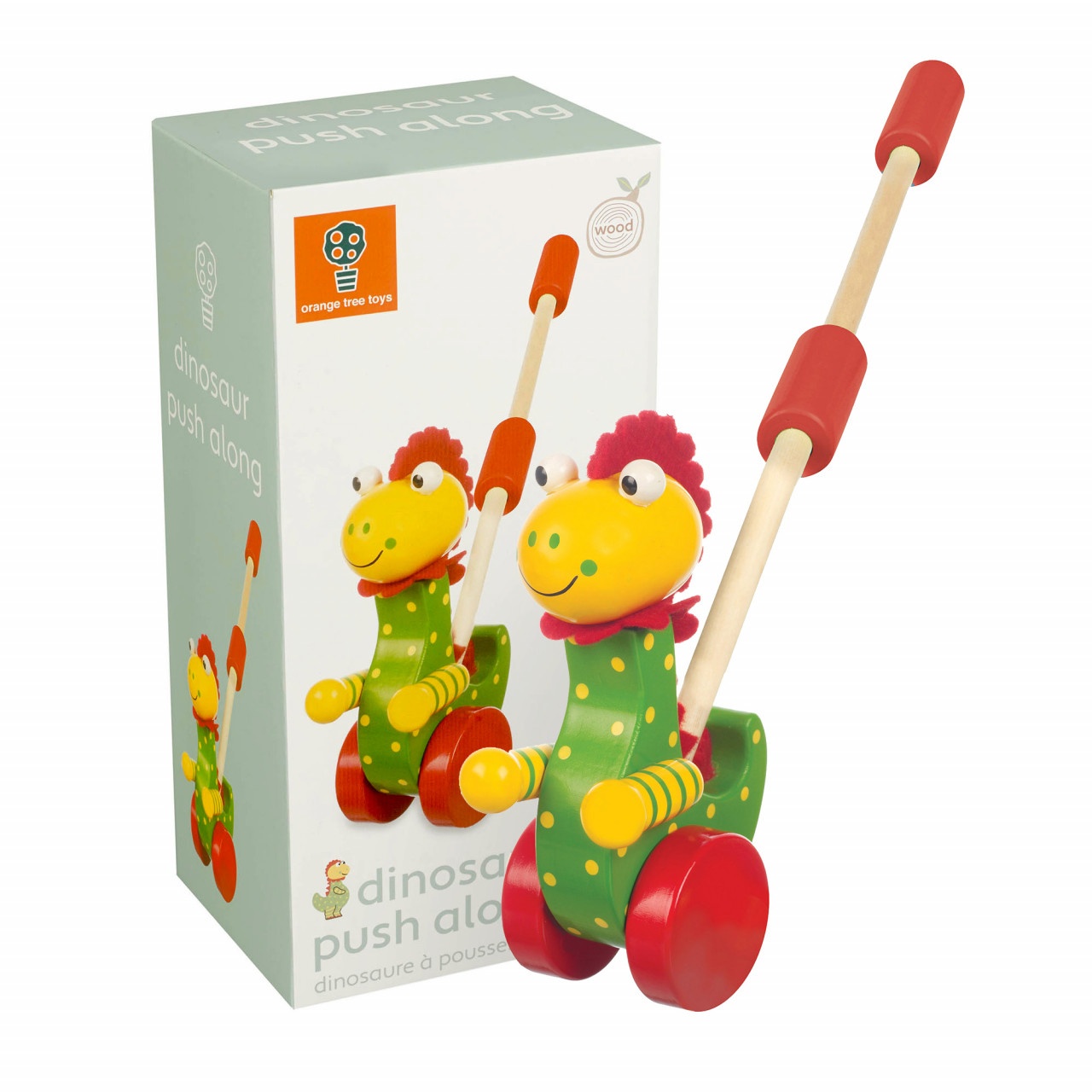 Jucarie de impins dinozaur, Orange Tree Toys - imagine 4