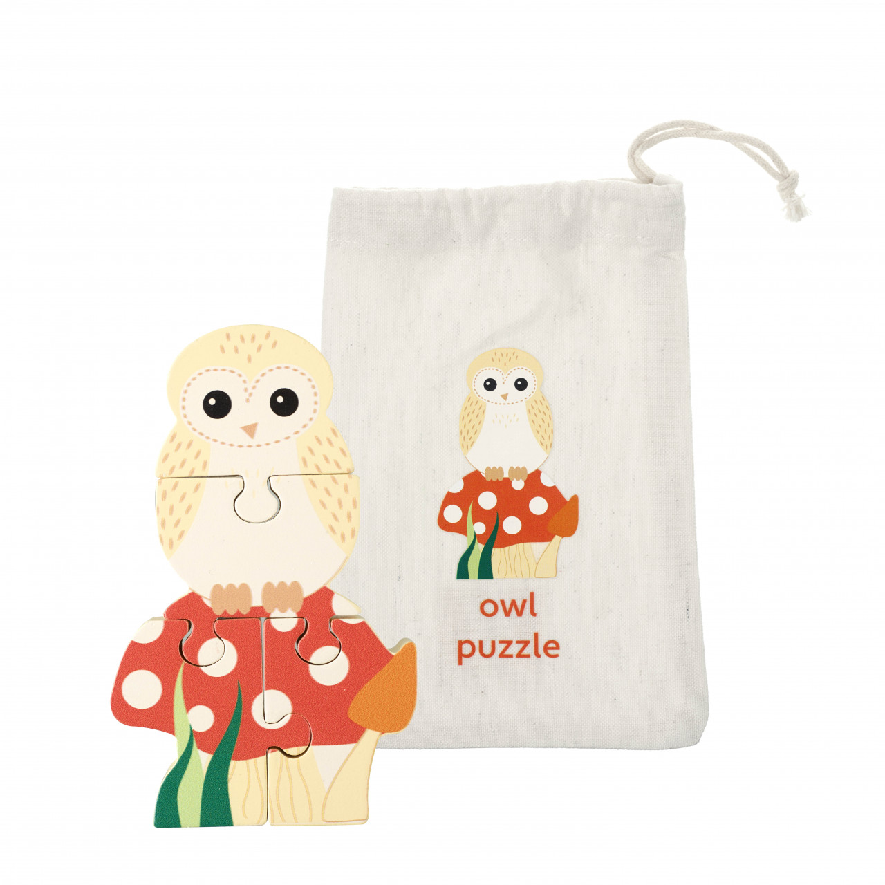 Mini puzzle din lemn bufnita 3D