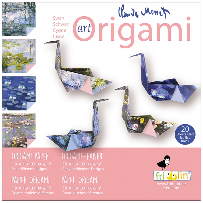 Origami lebede design Claude Monet