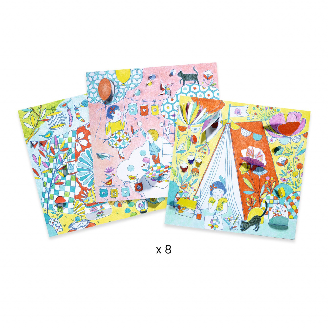 Planse de colorat cu surprize Jocurile Ninei, Djeco - imagine 4