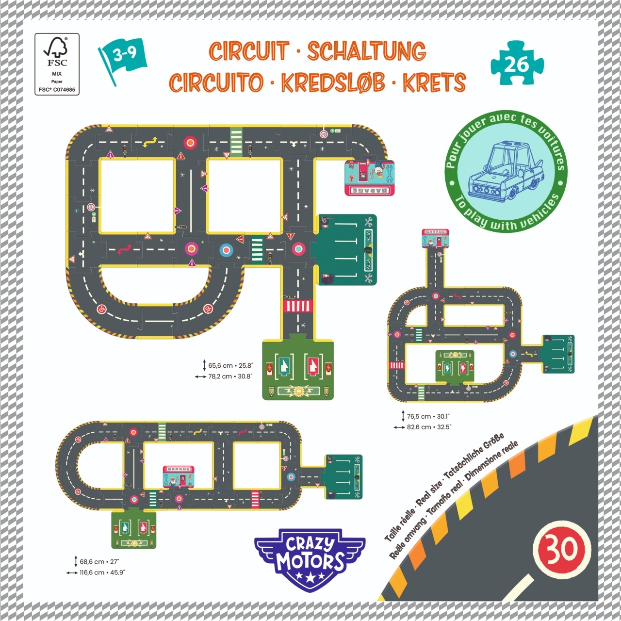 Puzzle Circuit gigant de curse, Djeco - imagine 3
