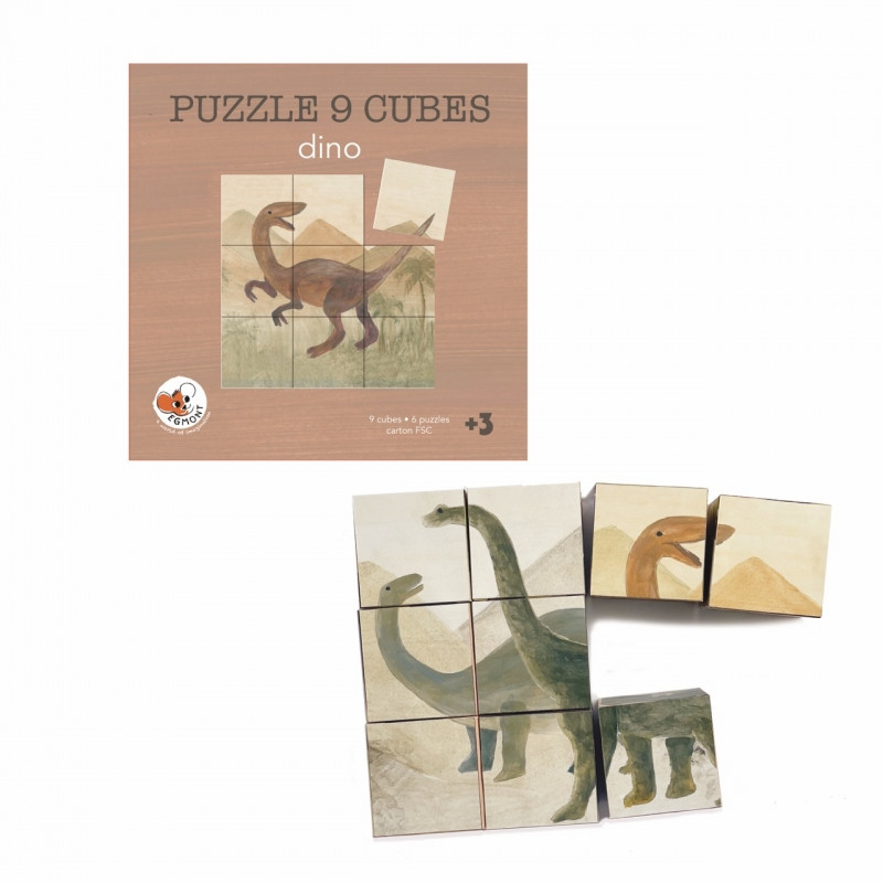 Puzzle cuburi dinozauri