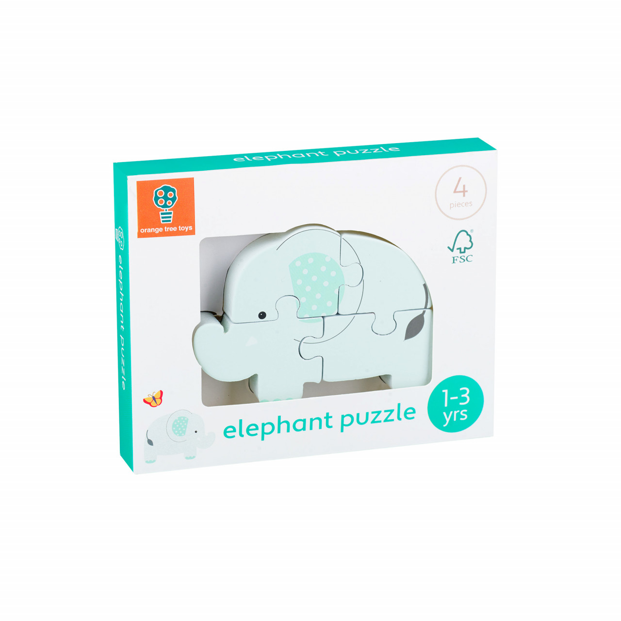Puzzle elefant din lemn