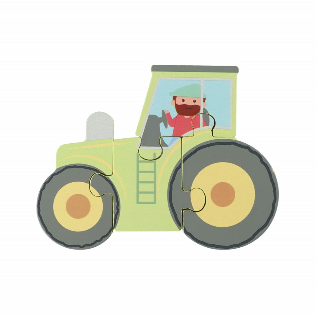 Puzzle tractor din lemn