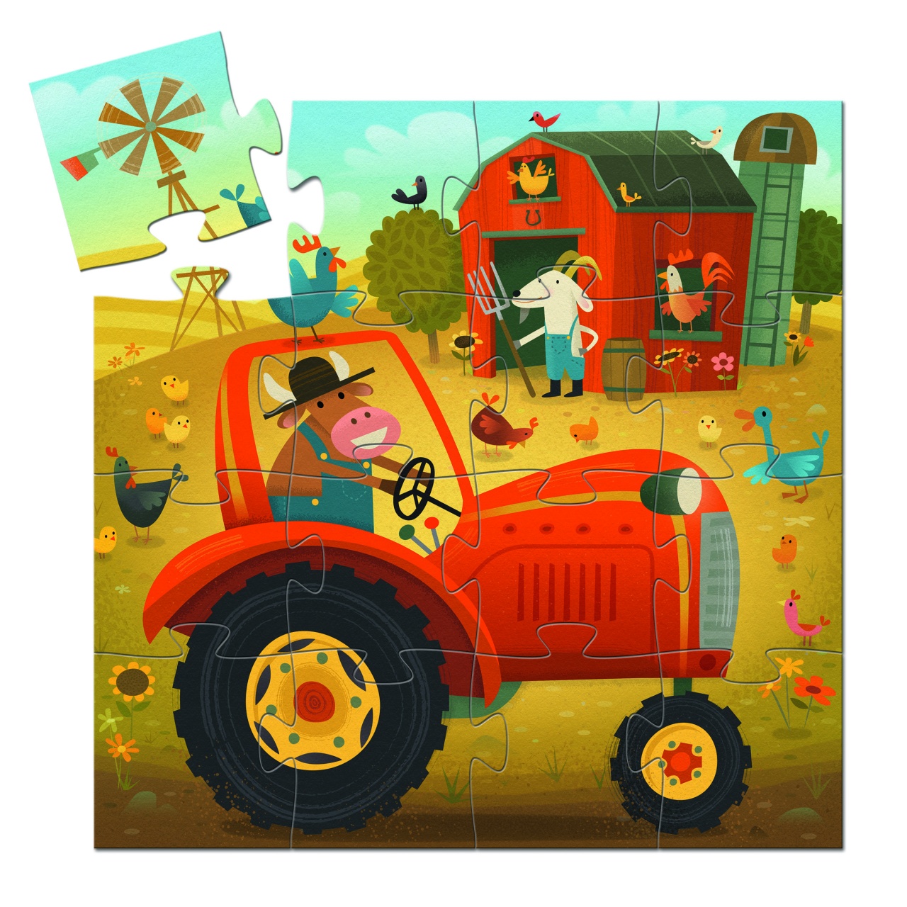 Puzzle Tractor, Djeco - imagine 3