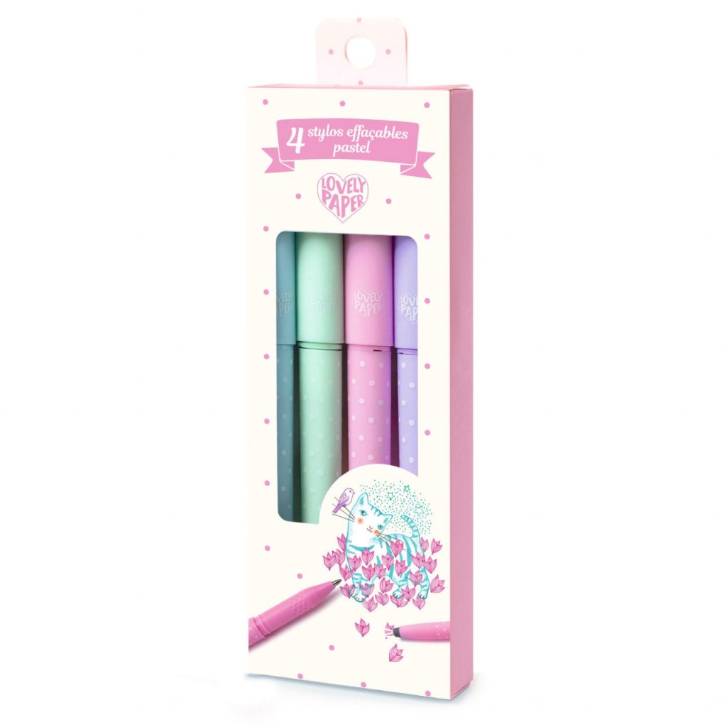 Set 4 pixuri cu radiera culori pastel
