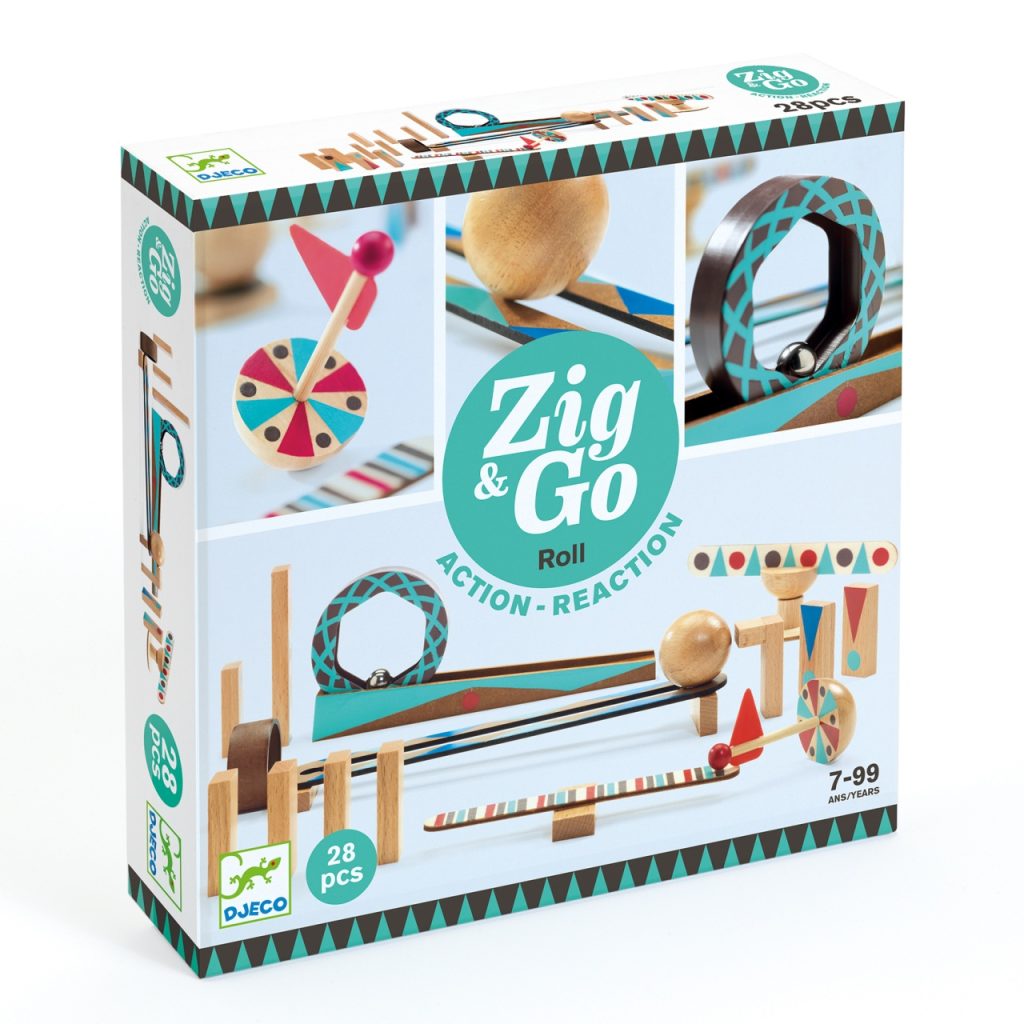 Set de constructie trasee Zig & Go Roll 28 piese