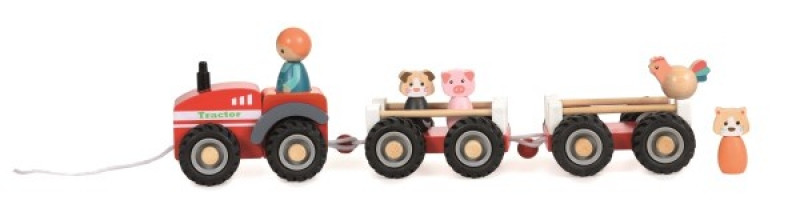 Tractor cu remorca si figurine