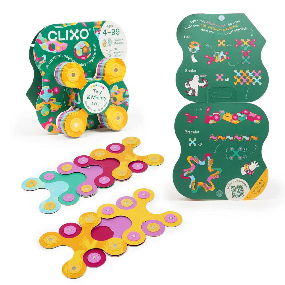 Clixo® joc magnetic de construit - Tiny & Mighty - Pasari tropicale (9 piese)