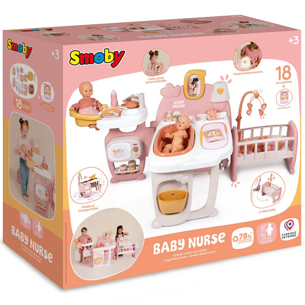 Centru de ingrijire pentru papusi Smoby Baby Nurse Large Doll`s Play Center cu 18 accesorii - imagine 7