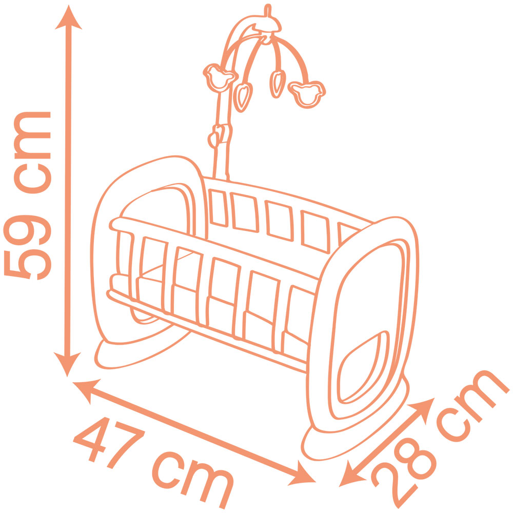 Leagan pentru papusa Smoby Baby Nurse Baby's Cot cu carusel - imagine 2