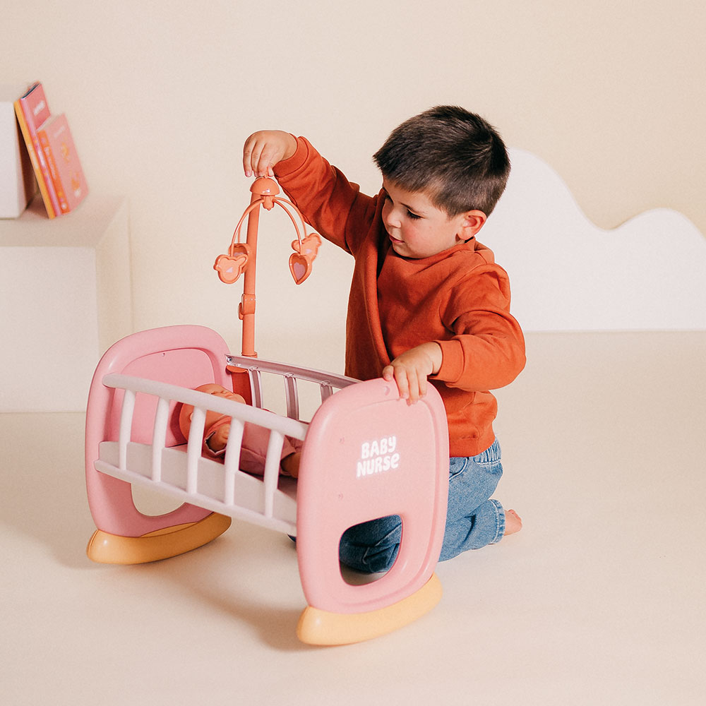Leagan pentru papusa Smoby Baby Nurse Baby's Cot cu carusel - imagine 5