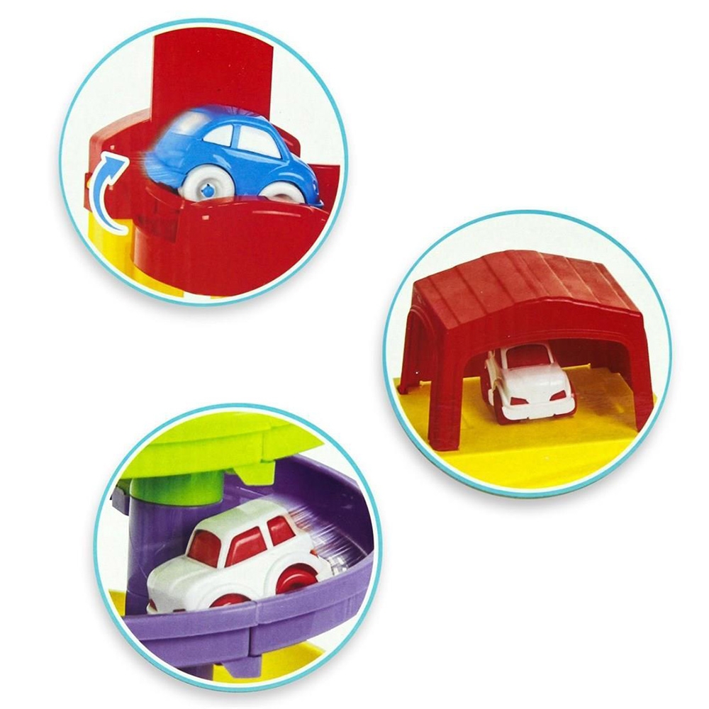 Pista de masini Pilsan Road Set with Car Lift albastru cu 2 masinute - imagine 2