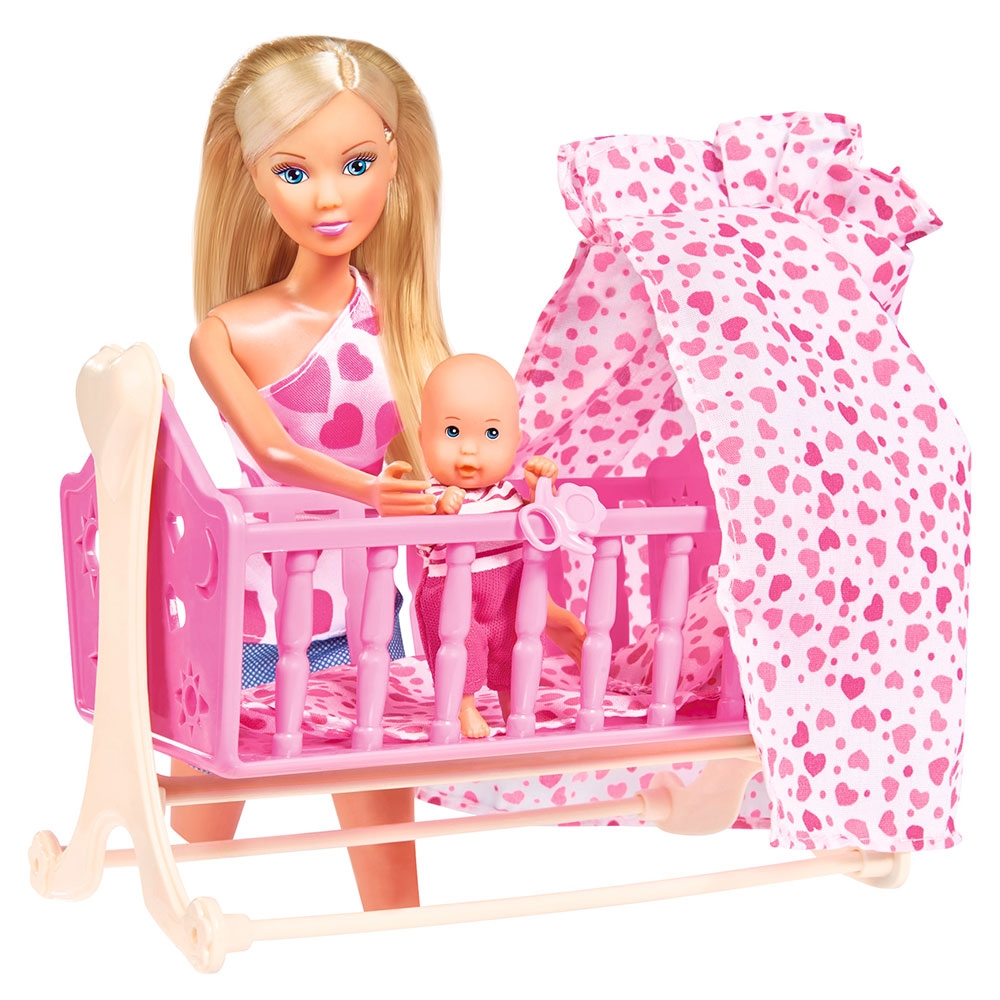 Set Simba Steffi Love New Born Baby Set papusa 29 cm, 1 bebelus si accesorii - imagine 3