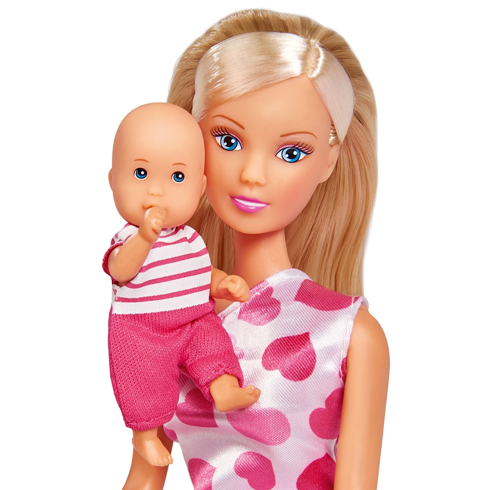 Set Simba Steffi Love New Born Baby Set papusa 29 cm, 1 bebelus si accesorii - imagine 6